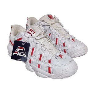 FILA Spaghetti Low 1BM00513-128 White Red Leather Men's Sneakers Size 10